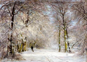 Louis Apol – A Snow-Covered Path in Winter