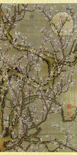 Itō Jakuchū - White Plum Blossoms and Moon