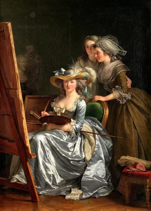 Adélaïde Labille-Guiard - Self-Portrait with Two Pupils (1785)