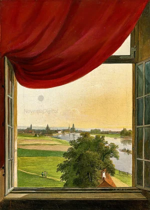Julius Kaskel - Window View of Dresden (1837)