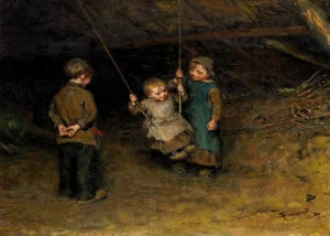 Bernardus Johannes Blommers - The Swing (1845-1915)