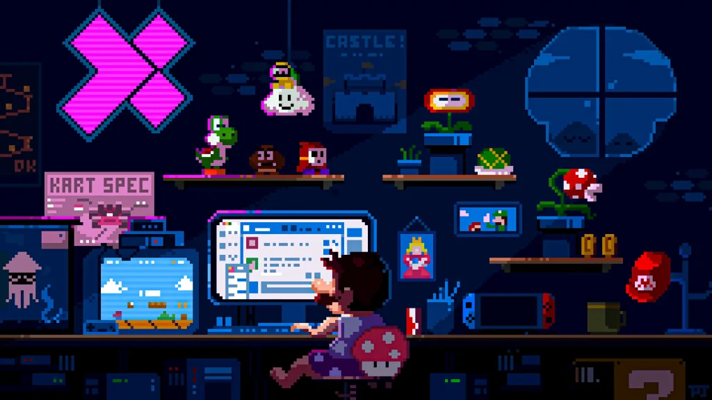 Pixel Art Mario Relax