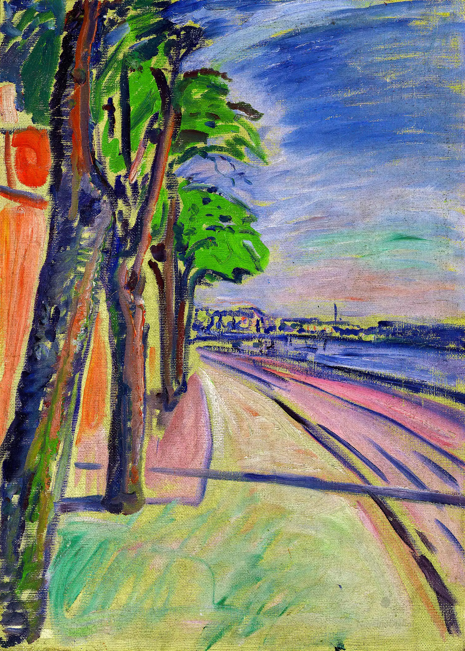Edvard Munch - Trees by The Canal (1908)