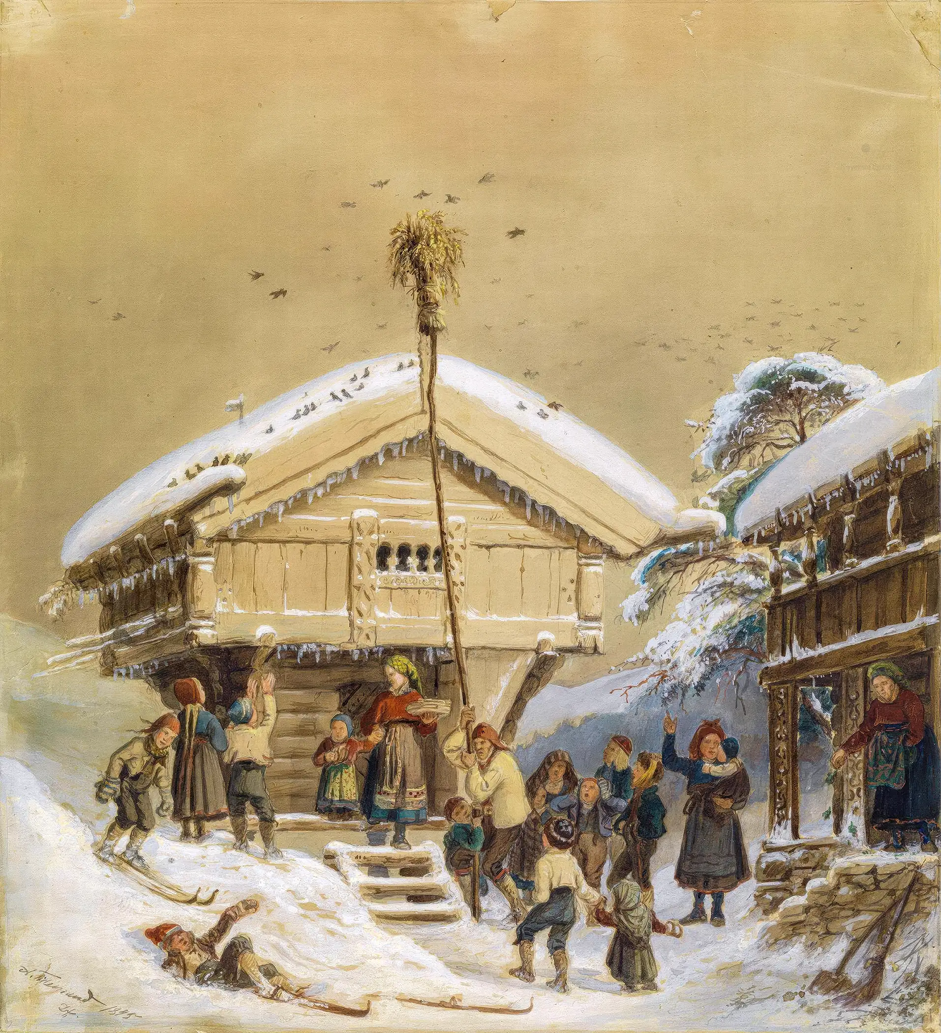 Adolph Tidemand - Norwegian Christmas Custom (1845)