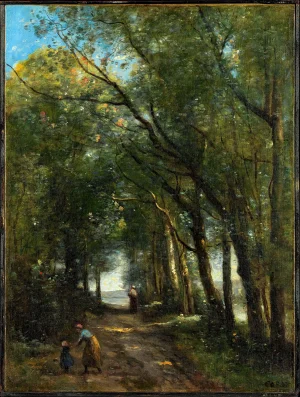 Camille Corot - A Lane Through the Trees (c.1870)